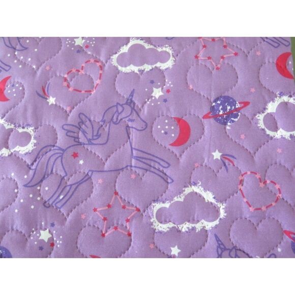 Wonder Studio "Magic Night" Unicorn Purple & Pink 2 pc. Twin Bed Quilt Set $140+ - Picture 3 of 8